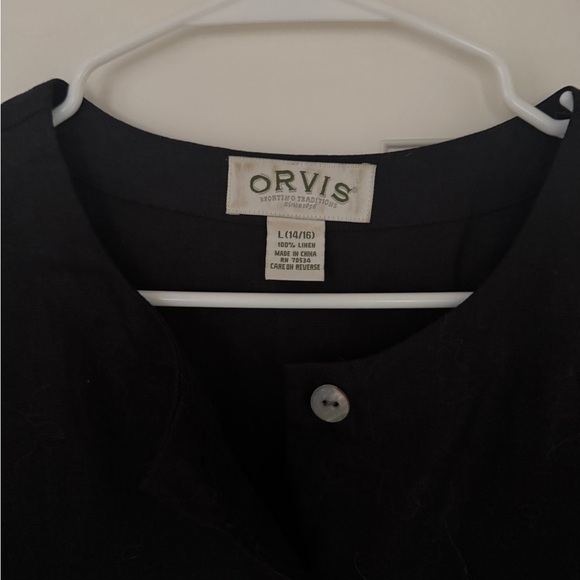 Orvis Black Linen Top - Picture 4 of 7